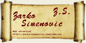 Žarko Simenović vizit kartica